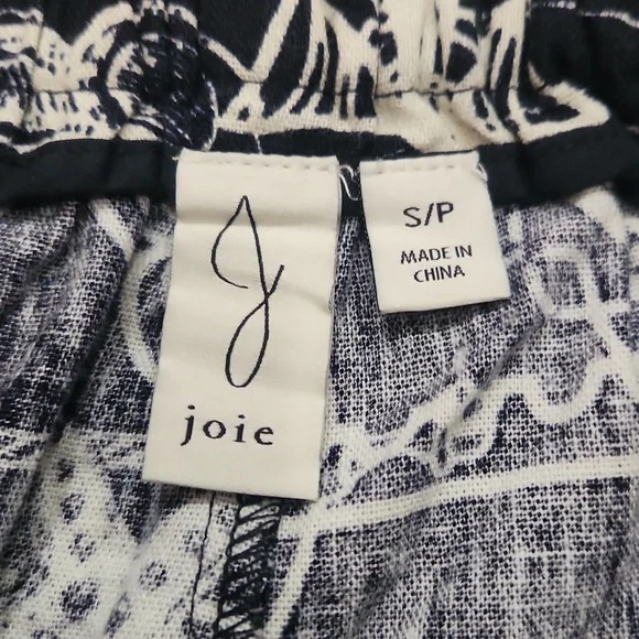 NEW Joie Linen Blend Wide Leg Nautical Coastal Beach Cropped Pant Size Small - Picture 5 of 6